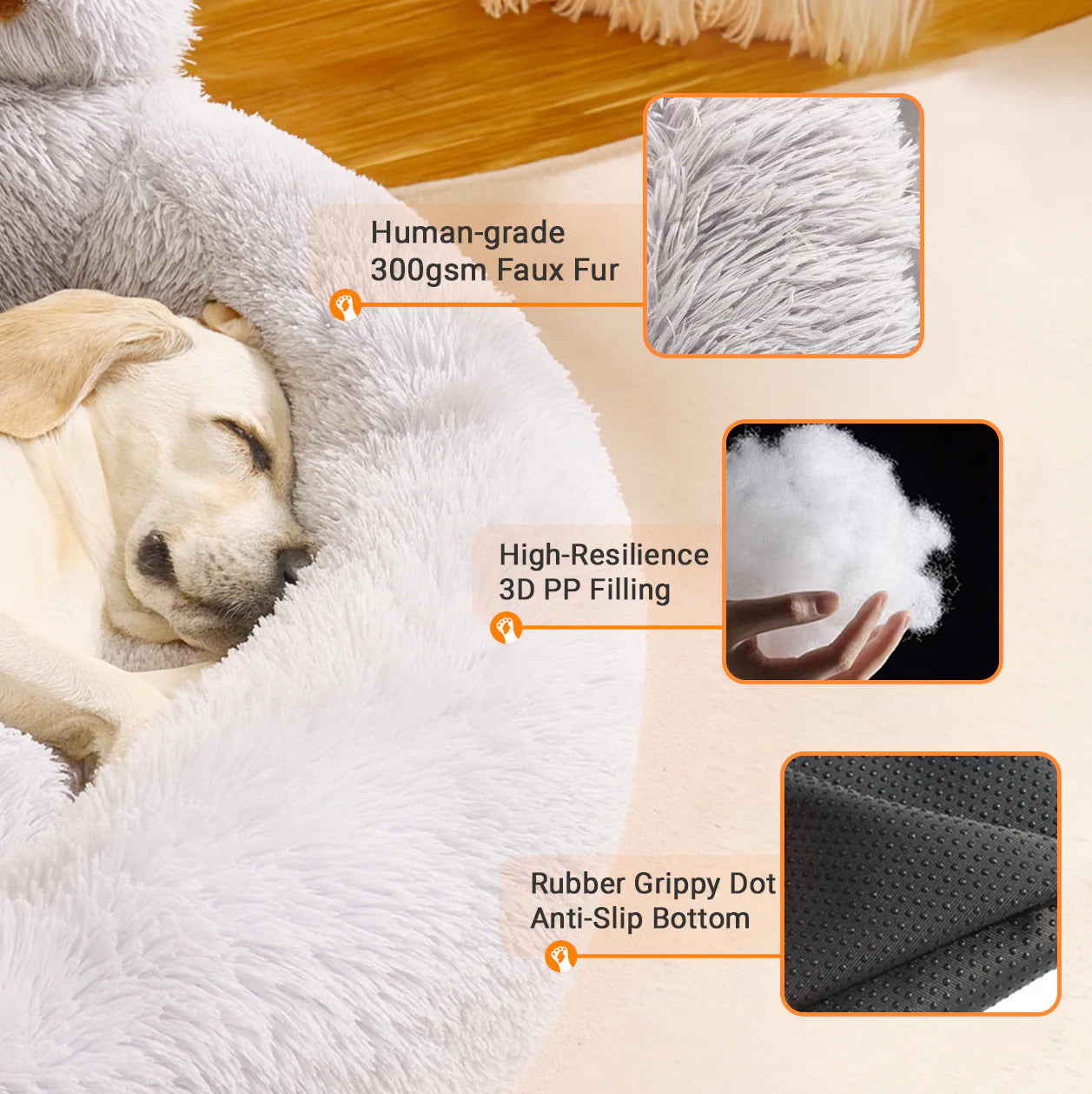 The Pawsionate™ Paw-Shaped Calming Hug Bed