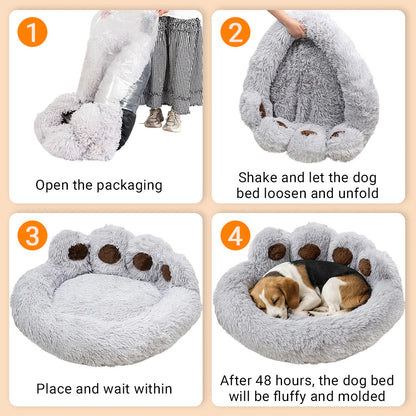 The Pawsionate™ Paw-Shaped Calming Hug Bed